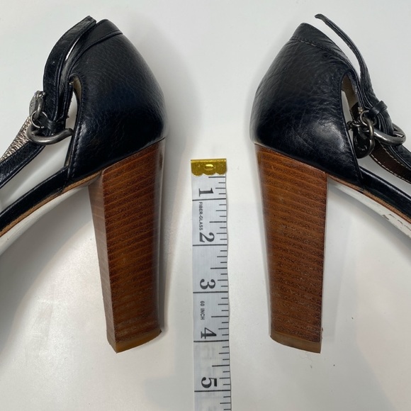 Y2K Juicy Couture T-Strap Black Leather Heels - Picture 9 of 9